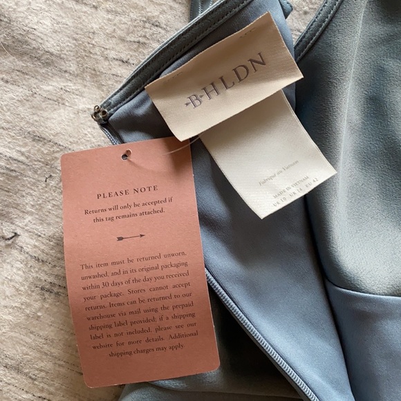 BHLDN Cali Satin Charmeuse Midi Dress Size 10 NWT - Picture 3 of 3
